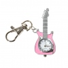 Amanda49 Fashion Guitar Shaped Pocket Quartz Watch with Key Chain (Pink)