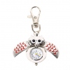 Amanda49 Fashionable Type of Owl Pocket Quartz Watch with Key Chain (Red)