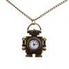 Amanda49 Style Europe Robot Design Copper Pocket Watch with Chain