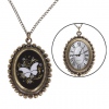 Amanda49 Style Europe Egg Design Copper Pocket Watch with Chain - WTHK