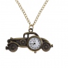 Amanda49 Style Europe Car Design Copper Pocket Watch with Chain