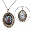Amanda49 Style Europe Egg Design Copper Pocket Watch with Chain - WTHE