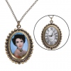 Amanda49 Style Europe Egg Design Copper Pocket Watch with Chain - WTHG