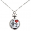 Amanda49 Style M104 Grapheme Pattern Design Pocket Watch with Mirror
