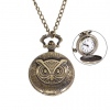 Amanda49 Style DBS Europe Owl Pattern Copper Pocket Watch with Cover