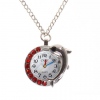 Amanda49 Style Europe Dolphin Design Pocket Watch with Red Rhinestones