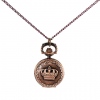 Amanda49 Antique Style Roman Crown Red Tin Pocket Watch With Chain Belt
