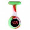 Amanda49 Chic Round Mirror Red Digital LED Watch Light Fob Nurse Watch with Pin - Color