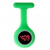 Amanda49 Chic Round Mirror Red Digital LED Watch Light Fob Nurse Watch with Pin - Green