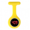 Amanda49 Chic Round Mirror Red Digital LED Watch Light Fob Nurse Watch with Pin - Yellow