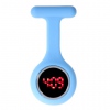 Amanda49 Chic Round Mirror Red Digital LED Watch Light Fob Nurse Watch with Pin - Azure