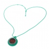 Amanda49 Chic Round Mirror Digital LED Watch Pocket Watch with a Crown - Green