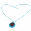 Amanda49 Chic Round Mirror Digital LED Watch Pocket Watch with a Crown - Blue