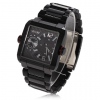 Amanda49 Charming Stainless Steel Watchband Watch with 2 Arabic Numerals-Black Dial