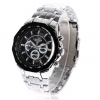 Amanda49 Man's Stainless Steel Band and Case Quartz Wristwatch Watch - Black