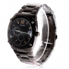 Amanda49 Chic Stainless Steel Watchband Quartz Watch with 2 Arabic Numerals & 9 Strips - Black