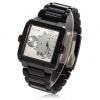 Amanda49 Charming Stainless Steel Watchband Watch with 2 Arabic Numerals-White Dial