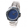 Amanda49 Stylish Overfly 8512 Round Blue Dial Stainless Steel Wrist Watch with 12 Arabic Numerals Hour Marks - White