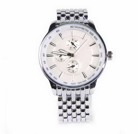 Amanda49 Chic Round Dial 4 Roman Numerals Hour Marks Stainless Steel Wrist Band Wrist Watch - Silver