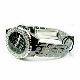 Amanda49 Female Chic Design Quartz Watch w/ Crystal Rhinestones (Black)