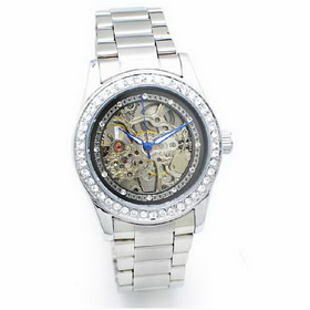Amanda49 White Woman's Auto Mechanical Wristwatch