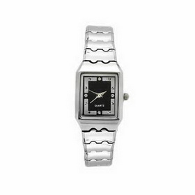 Amanda49 Chic Stainless Steel Watchband Quartz Watch with Square Dial for Female - White