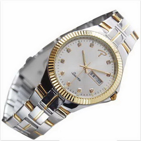 Amanda49 Charming Female's All-Stainless Steel Watchband Quartz Watch with Strips Hour Marks & Date - Silver Dial