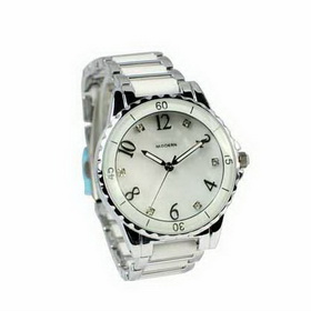 Amanda49 Chic Feminine Quartz Wrist Watch w/ Silver Stainless Steel Watchband (White)