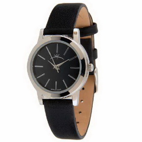 Amanda49 Feminie Design Leather Watchband Quartz Watch - Black