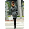 Amanda49 Elegant V-neck Frills Long Trumpet Sleeves Puff Dress For Women