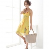 Amanda49 Camisole Sexy Yellow Chiffon Frill Sleeveless Dress--Women's Dresses