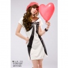 Amanda49 Sweet Printed Bow Round Neckline Short Sleeve Dress--Women's Dresses