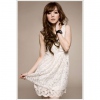 Amanda49 Beautiful Lace White Sleeveless Dress--Women's Dress