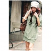 Amanda49 Elegant Cotton Lycra Green Half Sleeves Dress--Women's Dresses