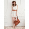Amanda49 Sweet and Lovely Layered White Lace Women's Sleeveless Dresses With Inner Lining