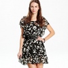 Amanda49 Fashion Female Black Printing Print Dress with Romantic Temperament