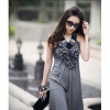 Amanda49 V-Neck Sleeveless Cotton Ice Short Dress--Women's Dresses
