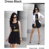 Amanda49 Laconic and Fashionable Black Chiffon Sleeveless Dress--Women's Dresses