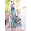 Amanda49 Bohemian Style Front Layered Lotus Leaf Design Halter Dress