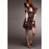 Amanda49 Lovely Flower Printed Chiffon Women's Sleevless Dresses (Black)