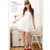 Amanda49 Sweet and Elegance High Waist Net Yarn Strapless Full Dress