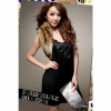 Amanda49 Fashion Soft Cotton Black Dress--Women's Dresses