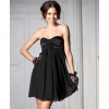 Amanda49 Sexy Layered Strapless Inner Lining Zip Black Chiffon Women's Sleeveless Dresses