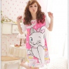 Amanda49 Cute Cartoon Design Rose Red Polyester Short Sleeve Dress--Women's Dresses