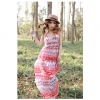 Amanda49 Bohemian Style Elastic Back Design Chiffon Maxi Dress--Women's Dresses