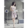 Amanda49 Elegant Vintage Style Flowered Printed Cotton Sleeveless Dress--Women's Dresses