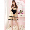 Amanda49 Sweet and Charming Bow-Tie Waist Rolled Hem Soft Yarn Full Dress