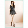 Amanda49 Oblique Bandage Style Flat Design Chiffon Sleeveless Dress--Women's Dresses