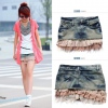 Amanda49 Stylish Layered Ruffles Lace Hem Design Fitness Jean skirts