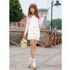 Amanda49 Elegant Round Neckline Long Sleeves Knitting+Lace Dress For Women